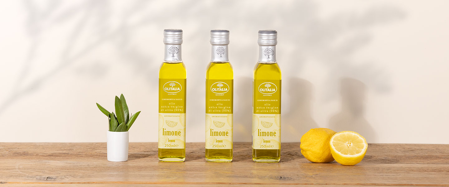 Condimento a base di olio extra vergine di oliva (98%) aromatizzato al limone - 3 bottiglie 1