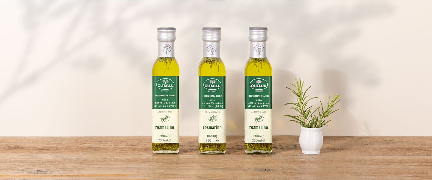 Condimento a base di olio extra vergine di oliva (97%) aromatizzato al rosmarino - 3 bottiglie 1